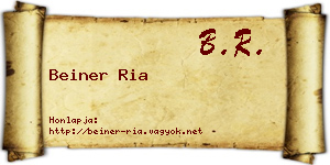 Beiner Ria névjegykártya